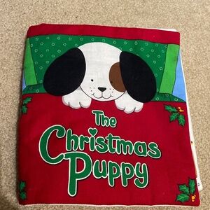 Vintage Christmas Children's Fabric Book titled "The Christmas Puppy"